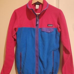 Patagonia Pink and Blue Fleece Jacket